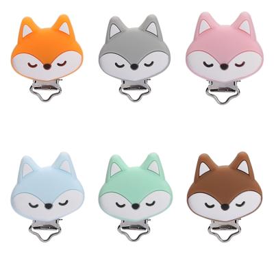 China BPA Free New Product Virtual Pacifier Clip Silicone Fox Baby Pacifier Clip BPA Free for sale