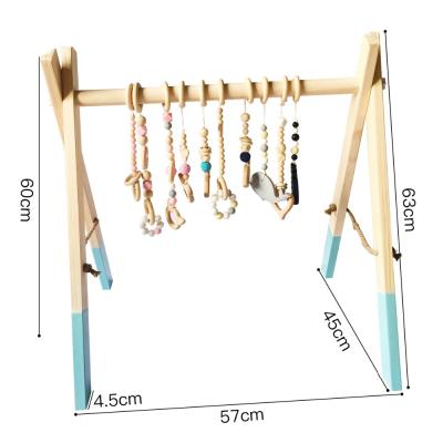 China Hand Make Eco-Friendly Wooden Baby Activity Gym Mat Wholesale Baby Wooden Gym Rack for sale