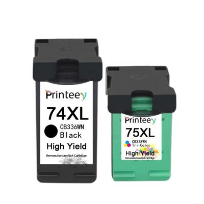 China Re-manufactured for Deskjet D4260 D4360 75XL Inkjet Printer Ink Cartridges 74 Remanufactured Ink Cartridge 75XL for sale