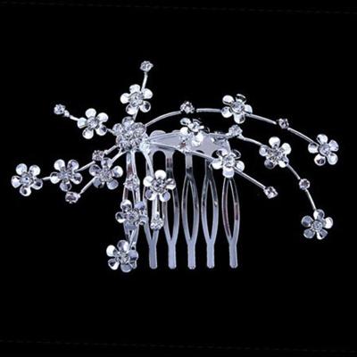 China Wedding Bridal Women Crystal Hair Comb Hair Clips Hair Accessories Bridal Handmade Rhinestone Flower Alloy Hair Clips for sale