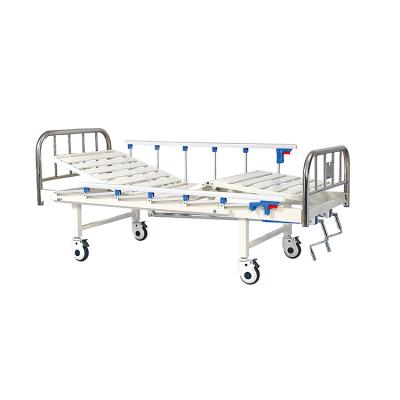 China Modern Metal Design Stainless Steel Low Price Two Crank Aluminum Alloy Medical Hospital Bed for sale