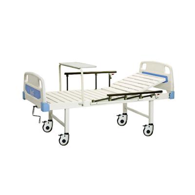 China Very cheap hebei metal steel frame rocker single hospital bed with folding dining table for sale