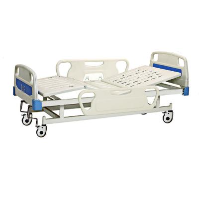 China Metal Manufacturers Wholesale Stainless Steel Iron Two Crank Manual Hospital Bed for sale