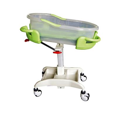 China Modern Metal Simplicity Clear Plastic Hospital Newborn Infant Crib for sale