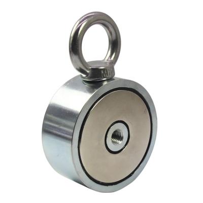 China Industrial Permanent Magnet PMR-D94mm 350KG Double Side Ring Neodymium Fishing Magnet for sale