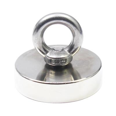 China PME-D60 Industrial Magnet Pot Shape With Threaded Shank Eye Neodymium Pull Force 180 Kg Super Strong Magnet Fishing Kit for sale