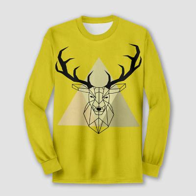 China Custom Yellow Anti-wrinkle Crewneck Cow Pattern Knitted Pullover Casual Designer Sweater For Men for sale