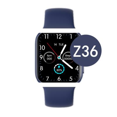 China New Flat Design Z36 Smart Watch Reloj Heart 1.75 Touch Screen Rate Blood Pressure Iwo 14 Series 7 Waterproof Z36 Smartwatch for sale