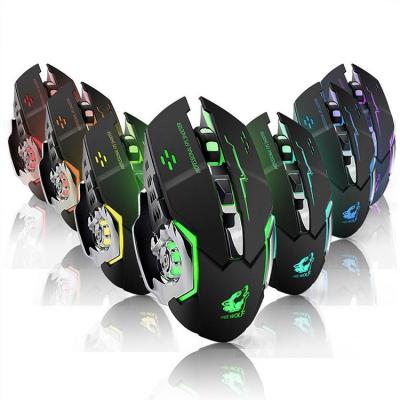 China For Home Ministry 2021 Wolf X8 New Free Game Wireless Mouse Mute Luminous Mechanical Rechargeable Mouse for sale