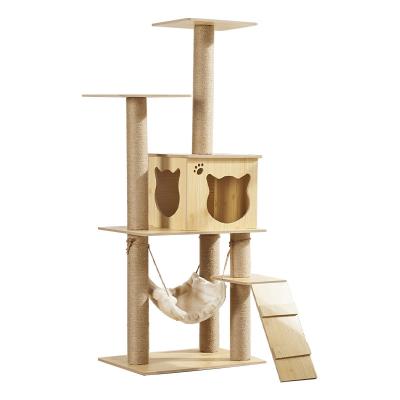 China Eco-friendly Sustainable Wholesale High Quality Durable Cute Cheap Scratcher Pet Cat Tree for sale