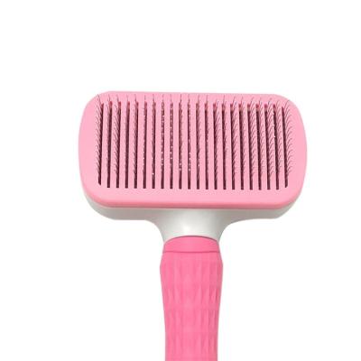 China Stocked Dogs Cats Brushes Combs Pet Supplies Self Cleaning Slicker Slicker Brush Suitable For All Hair Lengths for sale