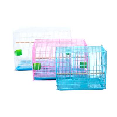 China Miniature Breeding Stocked Black Decorative Nest Assemble Large Metal Standing Birdcage Hamster Cage for sale