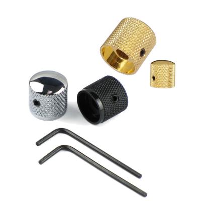 China Volume Tone Knob Wholesale Gold color dome brass material Guitar Knob with screw for Bass control metal knobs from factory for sale