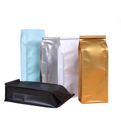 China Food Custom Printed 250g 500g 1kg 12oz Flat Bottom Coffee Packaging Bags With Tin Tie for sale