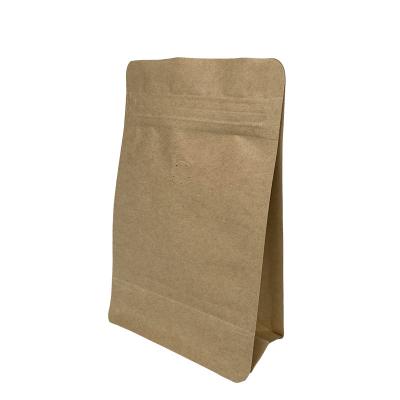 China Customized Moisture Proof Flat Bottom Biodegradable Compostable Coffee Bag With Flat Bottom for sale