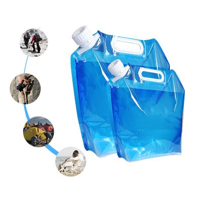 China Recyclable Outdoor 5L Emergency Drink Water Tank Storage Bags Clear Stand Up Spout Plastic Pouch for sale