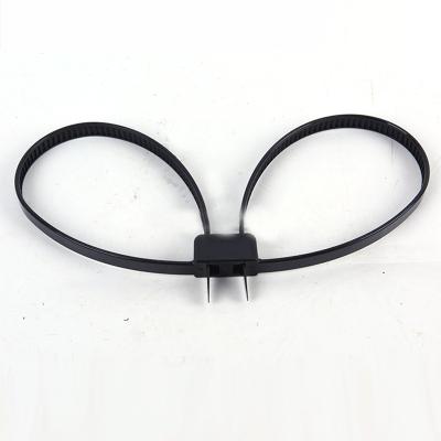 China Plastic High Strength Black Nylon Double Sided Police Self Tie Handcuffs for sale