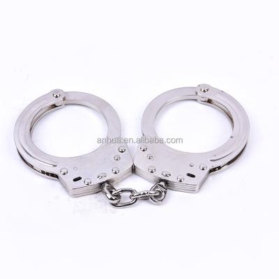 China Professional Double Locking System Police Duty Handcuff Silver Steel for sale