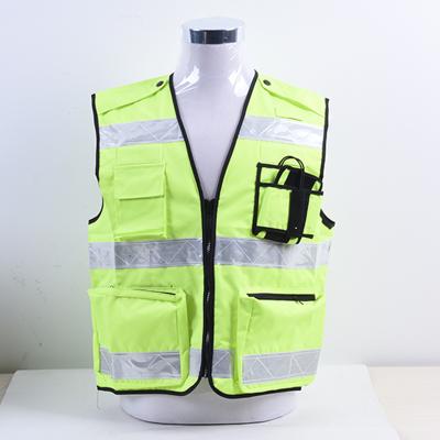 China High Visibility Water Proof Warning Safety Reflective Vest With Pockets for sale