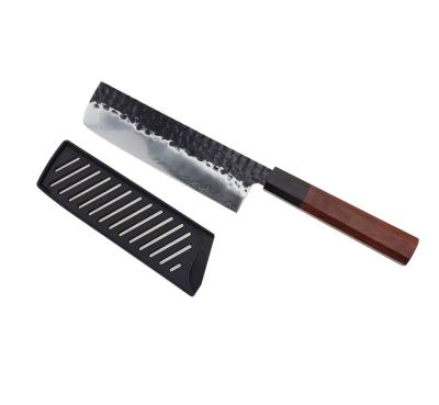 China Viable high quality classic design 7.5 inch hammer pattern 3 layers nakiri knife for sale