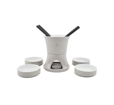 China Sustainable Hot Sale 10pcs Ceramic Chocolate Fondue Set for sale