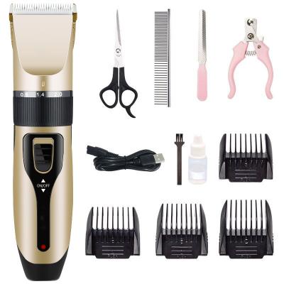 China Viable Professional Pet Dog Hair Trimmer Rechargeable Cleaning Grooming Kit Grooming Clippers Dog Hair Razor for sale