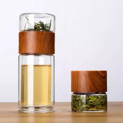 China 2022 Viable Bottle Makers Factory Best Selling Products Two Layers Leak Proof Tea Maker Tea Bottles Glass for sale