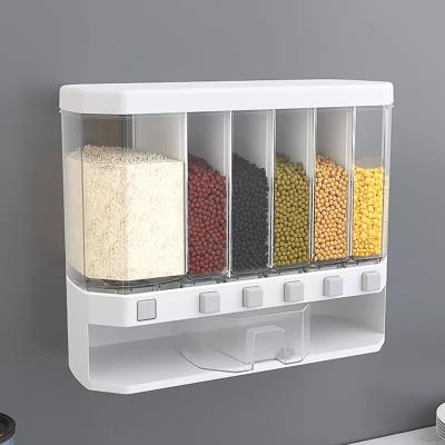 China 2022 best products viable selling plastic food cereal dispenser storage box kitchen cereal rice container for sale