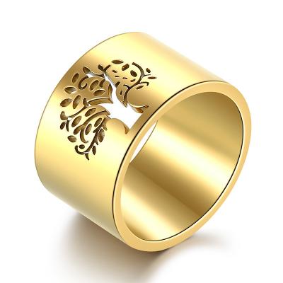 China Anillos Promesa FASHIONABLE Hot Selling Minimalist Gold Plated Eement Circle Metal Cavity Shaft Ring Index Finger Pure Copper Ring for sale