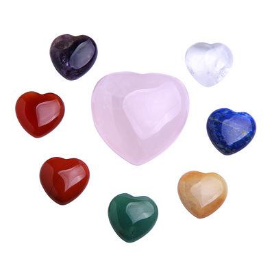 China Natural China Crystal Rose Quartz Heart Reiki Stone Home Decor Open Set Healing Stone Love Gems Energy Stone For Gift for sale