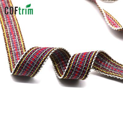 China Polyester woven jacquard webbing knitted band jacquard ribbon custom viable wholesale polyester jacquard band webbing for sale