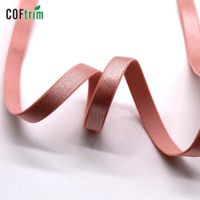 China Hot Selling Adjustable Elastic Bra Strap Shiny Nylon Elastic Band Strap Elastic Strap For Underwear Bra Elastic Band for sale