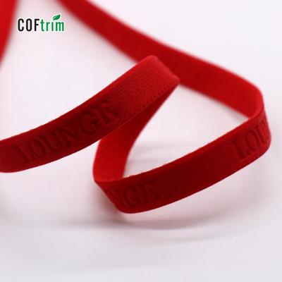 China Good Quality Elastic Custom Emboss Logo Nylon Elastic Bra Strap for sale