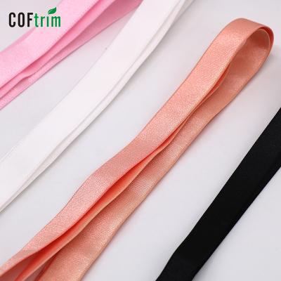 China Custom Multicolor High Elastic Shiny Effect Bra Strap Non-slip Tenacity Strap For Lingerie for sale