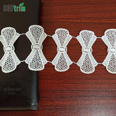 China Canton Factory Nylon Bow Viable Lace Trim Indian Chemical Trim Lace COF Lace Trim for sale