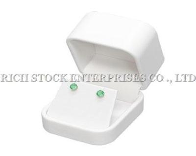 China White PU Leather boxes,Jewellery Box,Leatheroid Earring Box for sale