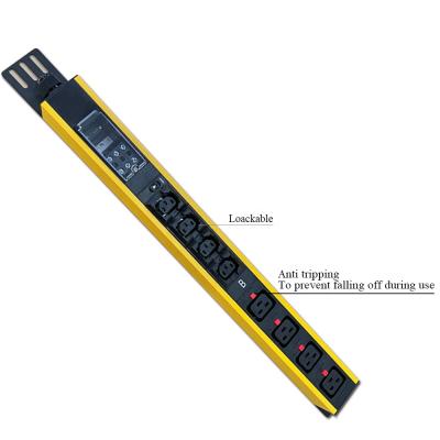 China 1U PDU-C19C13-08 PDU-C19C13-08 Lockable PDU 8 Outlets Lockable IEC C13 C19 Rack Mount PDU Anti Trip Power Socket for sale