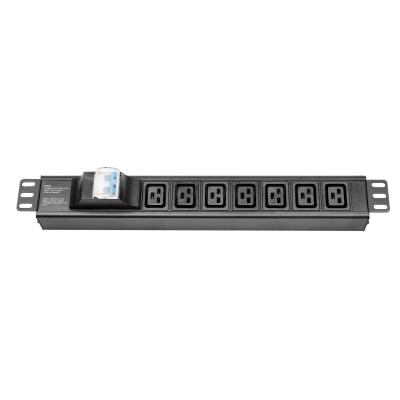 China High Quality One-piece Aluminum Alloy ODM 1.5U 7way MCB PDU Aluminum Alloy Data Center Power Socket for sale