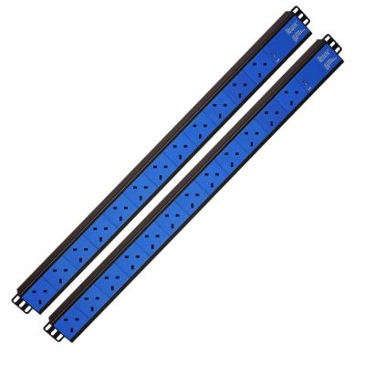 China Uninflammable PC Module Customized U Zero 10 Port High Power Bs1363 UK Style Industrial PDU Socket Power Distribution Strip for sale