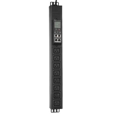 China 1.5U intelligent monitoring type PDU power socket 8-bit socket C19 32A input vertical installation 485Modbus-RTU protocol casca QIT20 for sale