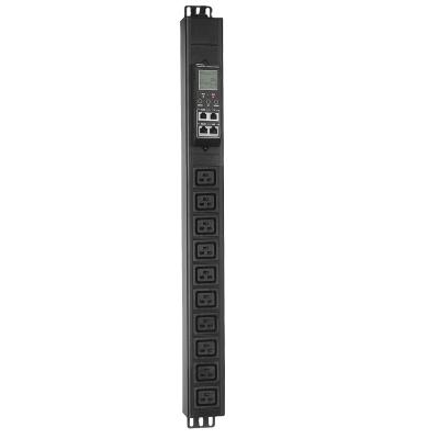 China 1.5U intelligent monitoring type PDU power socket 10 bit C19 socket 32A input vertical installation 485Modbus-RTU protocol casca QIT23 for sale