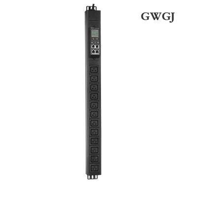 China 1.5U intelligent monitoring type PDU power socket 12 bit C19 socket 32A input vertical installation 485Modbus-RTU protocol casca QIT22 for sale