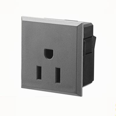 China American standard fastener type 10A three socket integrated with safety door three hole table top power socket module US01 for sale