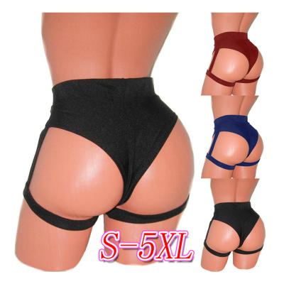 China QUICK DRY Plus Size 5XL Solid Color Max Buttock Lifting Sexy Underwear With Garter Belt Women's Shorts for sale