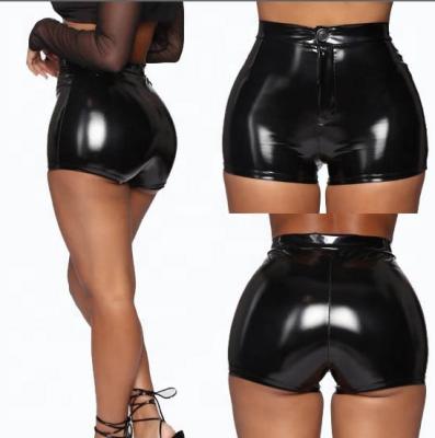 China Wholesale Hot Sexy Club 8 Sizes QUICK DRY Black Tight High Waist Plus Size Short Pants Women Streetwear PU Leather Black Shorts for sale