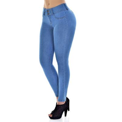 China Commuter Ladies Breathable Fashionable Soft Elastic Jeans Full Length Pencil Pants For Women for sale