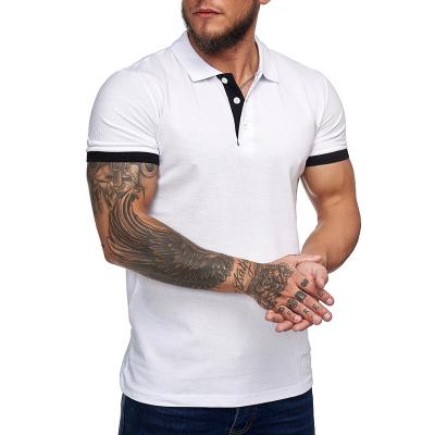 China Fashion European American Anti-pilling Solid Color Men's Tops Slap Short Sleeve T-shirt Quilting Casual Polo Shirt for sale