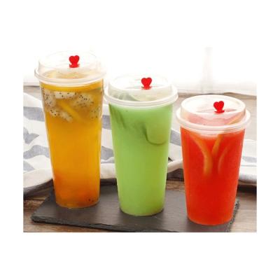 China 500ml Single Wall Disposable Transparent Heat Resistant Food Grade PP Plastic Cup With Lid for sale