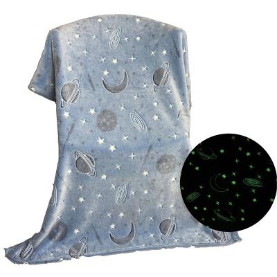 China New Design Anti-bacteria Kids Space Cover For Sofa Bed Glow In The Dark Throw for sale