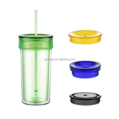 China 500ml Coffee Mugs Reusable Custom Empty Creative Eco Friendly Creative Clear Promotional Cup Viable Wholesale Viable With Straw for sale